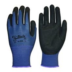 Gtek Black Nitrile/Gray Glove S