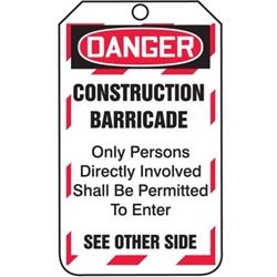 Danger Barricade Tag