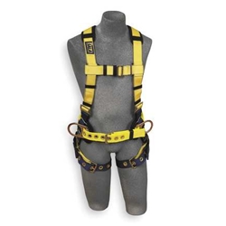 Construction vest style harness w/ tongue-buckle legs