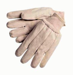 Ramie/cotton canvas gloves w/ wing thumb & knit wrist Men's